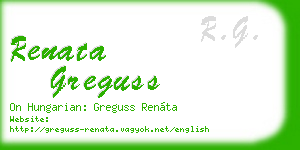 renata greguss business card