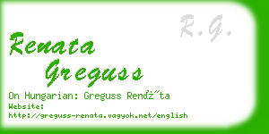 renata greguss business card